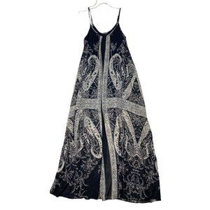 *New Express Sleeveless Maxi Dress Womens Size Small Black Floral Vacation Beach